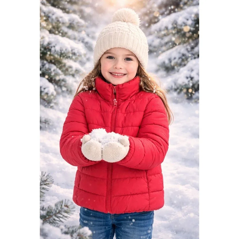 The Children's Place Girls' Puffer Jacket Snow Winter Pink Coat Small ( 5 / 6 )